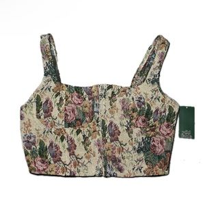 Wild fable floral jacquard  bustier top